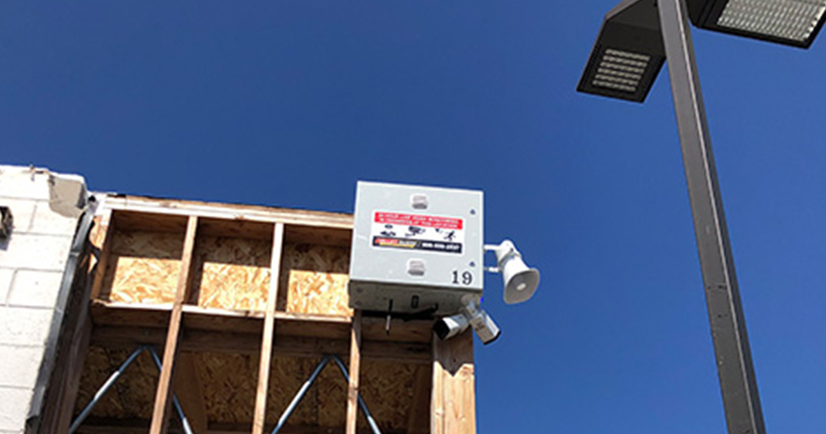ValleyGuard camera mounted on a Los Angeles building to reduce false alarms and alert fatigue