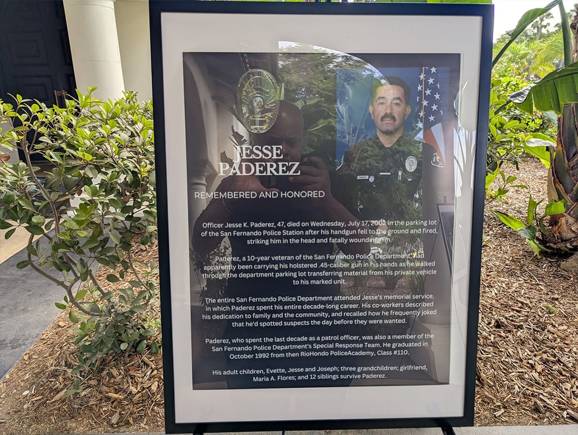 Memorial tribute to fallen San Fernando Police Officer Jesse Paderez