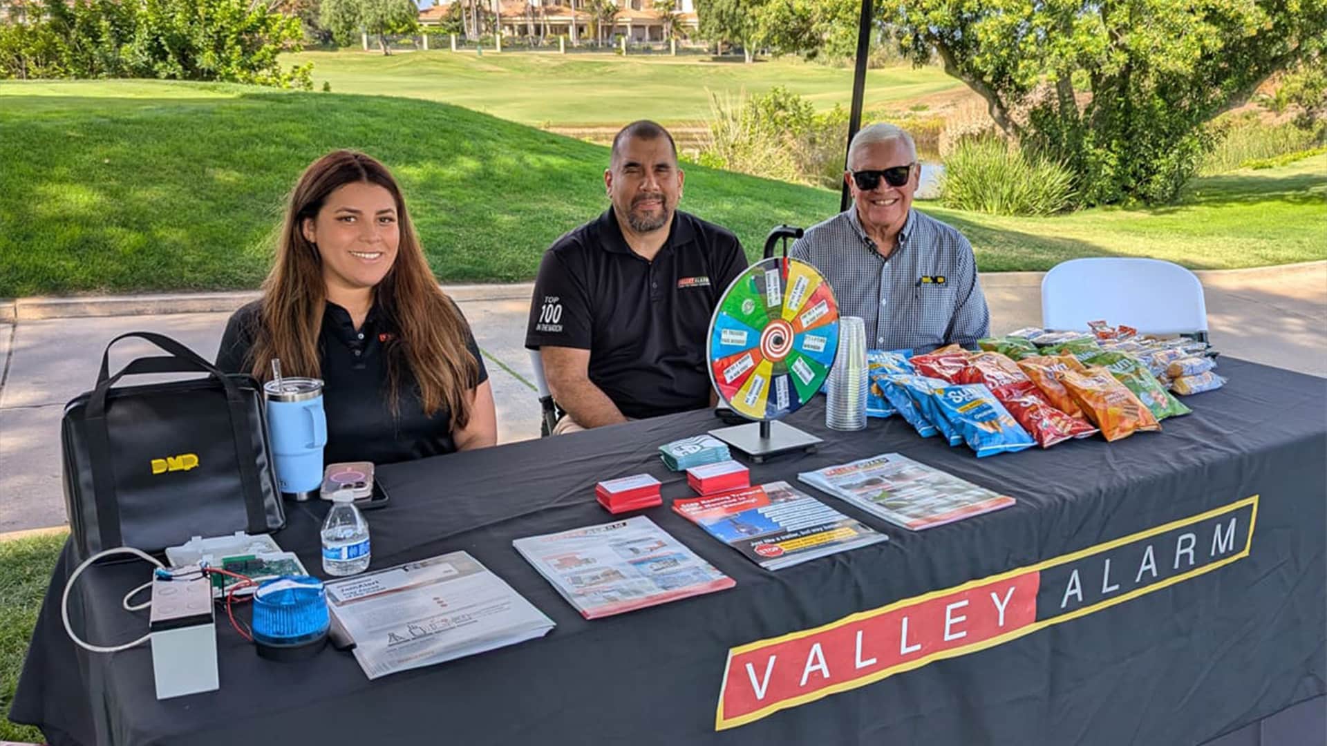 Valley Alarm team members at San Fernando Police Memorial Golf Tournament in Camarillo supporting SFPAC