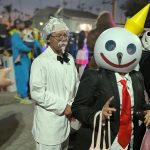 KFC Colonel Sanders and Jack in the Box costume at Valley Alarm Halloween event San Fernando 2025