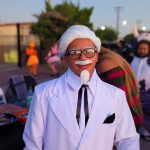 Creative KFC Colonel Sanders Halloween costume at Valley Alarm Truck-or-Treat San Fernando California 2025