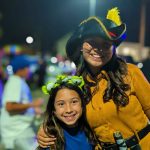 Children in Puss in Boots pirate and Minion costumes at Valley Alarm Trunk-or-Treat Halloween event San Fernando 2025